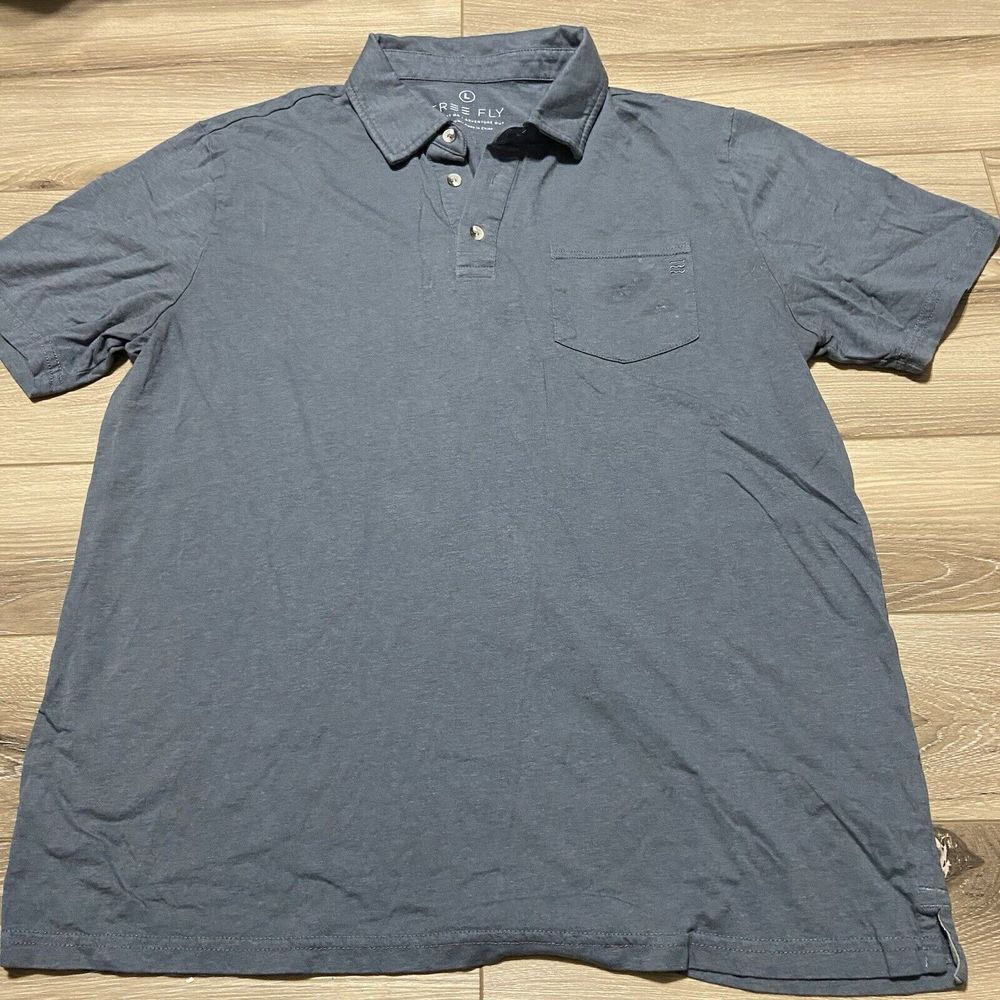 Free Fly Polo Shirt Mens‎ Large Gray Bamboo Performance Comfort Golf
